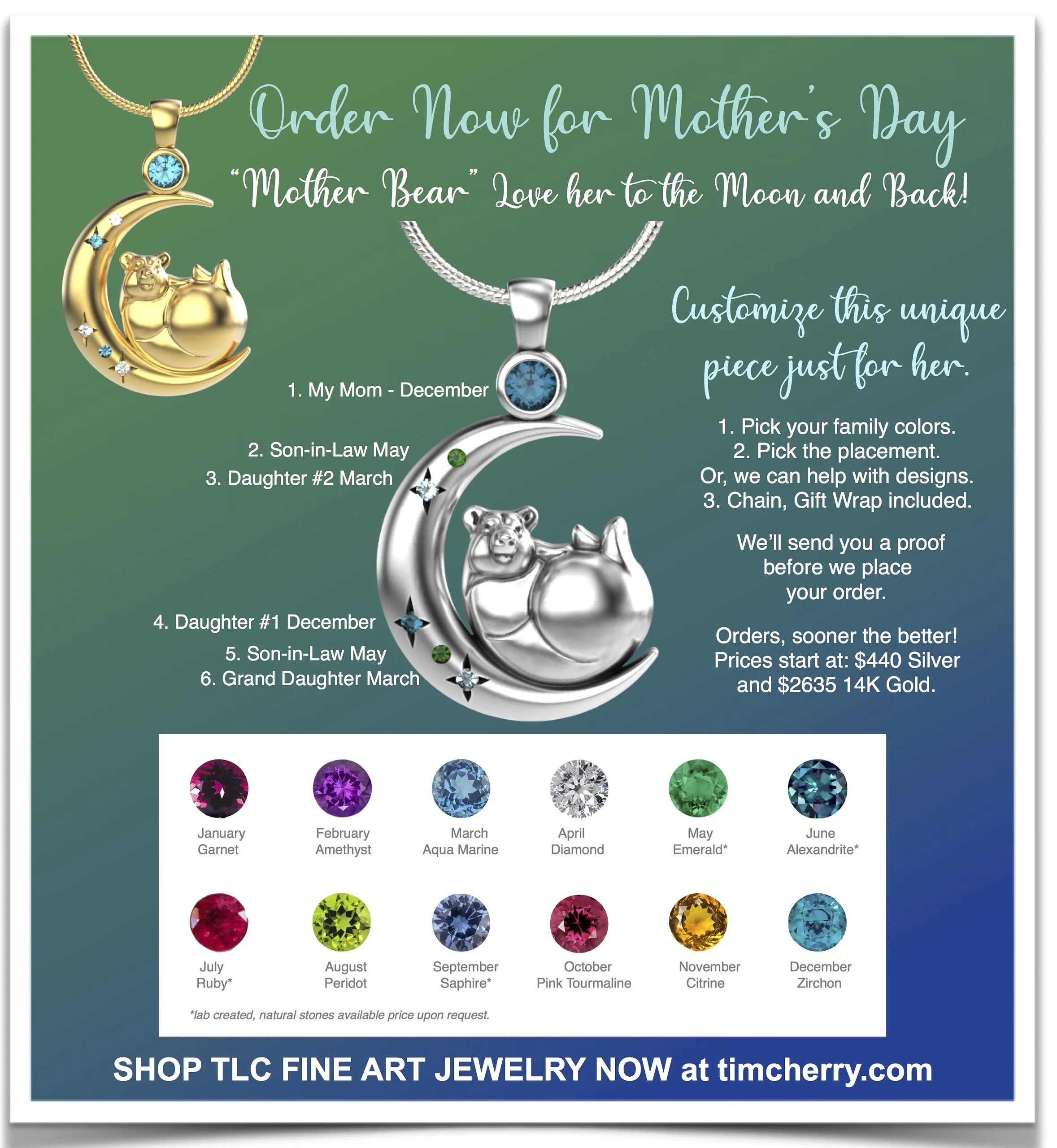 TLC Mother Bear Customizable Pendant - Image 3